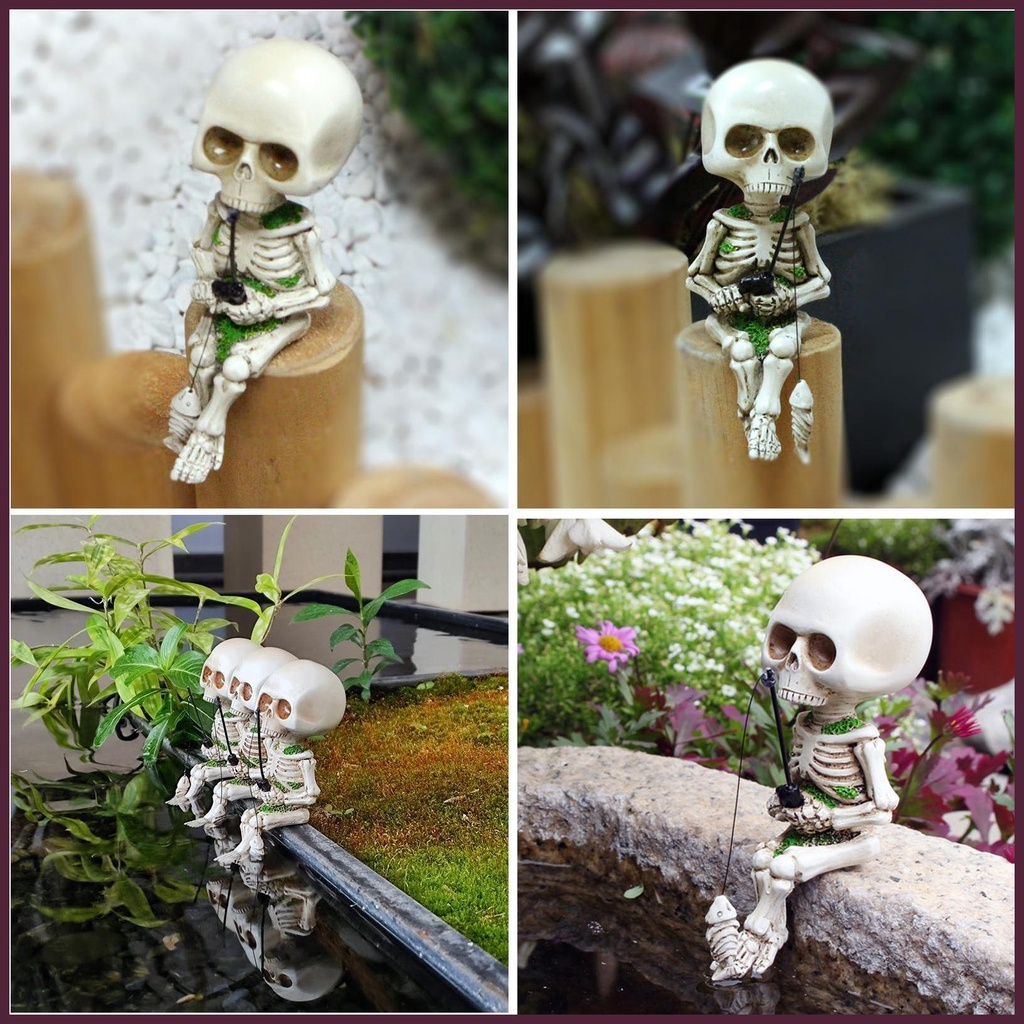 Mô Hình Đầu Lâu Cá Chép Mini Chạm Khắc Bằng Tay Phong Cách Halloween Kinh Dị