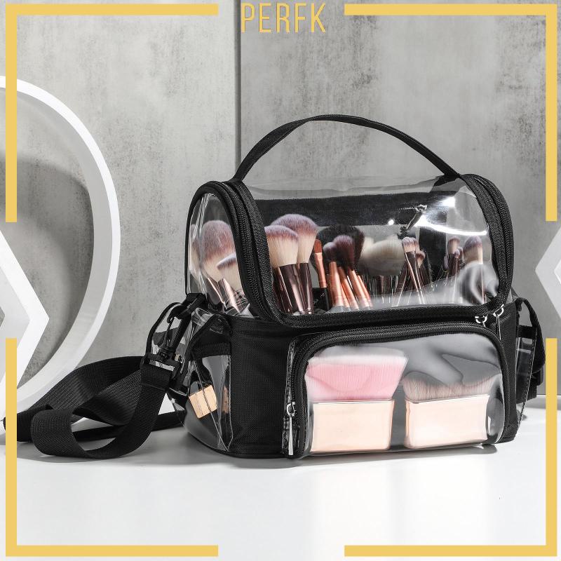 Túi Đựng Mỹ Phẩm Hai Ngăn Có Khóa Kéo Tiện Lợi