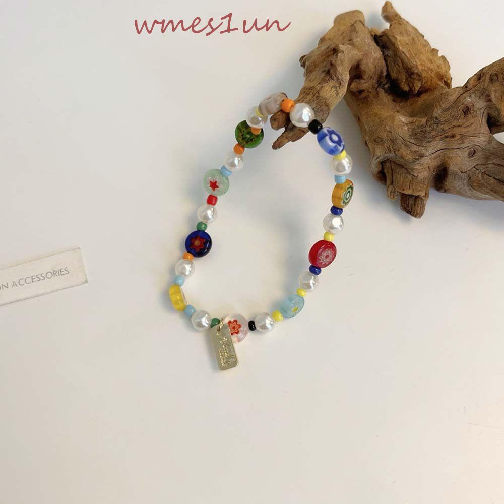 Vòng Tay Chuỗi Hạt 15H Màu Kẹo Ngọt Họa Tiết Hoa Phong Cách Bohemian Thời Trang