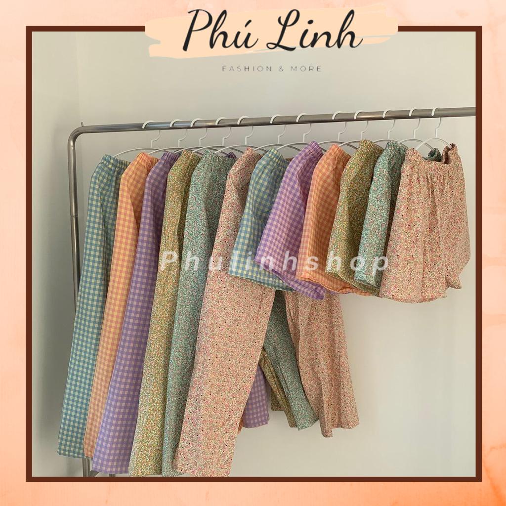 MS1097 Quần đùi, quần dài hoạ tiết mặc nhà chất đũi xước siêu mát form rộng thoải mái