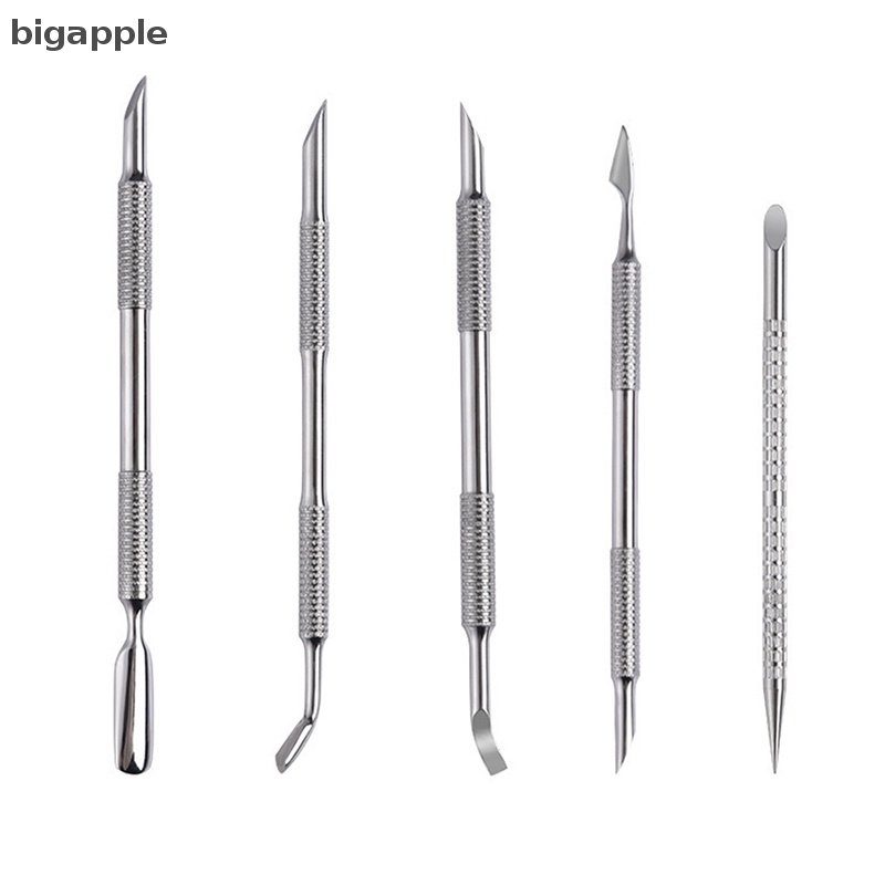 1 Dụng Cụ Làm Móng Bằng Thép Không Gỉ Hai Đầu Giúp Loại Bỏ Da Chết Tiện Dụng