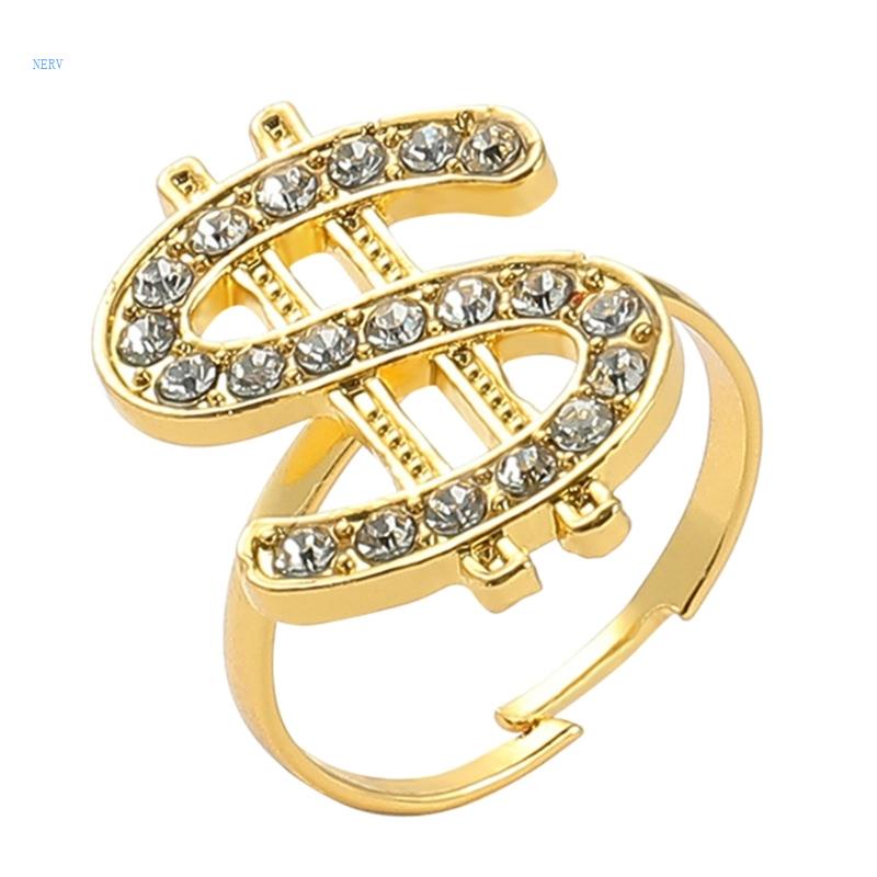 Nhẫn Hở Hình Kí Hiệu Tiền Đô La Phong Cách Hip Hop Thời Trang