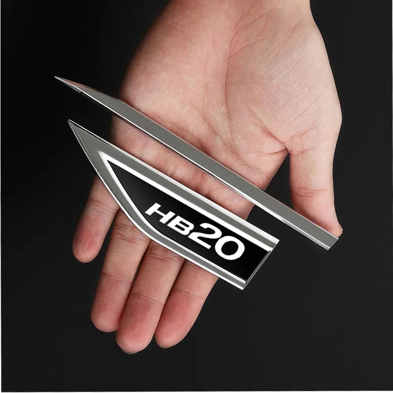 FENDER 1 Bộ Miếng Dán Logo Bằng Thép Không Gỉ Cho Cửa Xe Hơi Hyundai HB20 BR2 HB