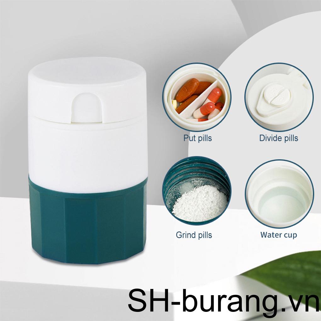 Dụng Cụ Nghiền Thuốc 4 Tầng Hình Chữ V Bằng Nhựa Tiện Dụng Cho Văn Phòng