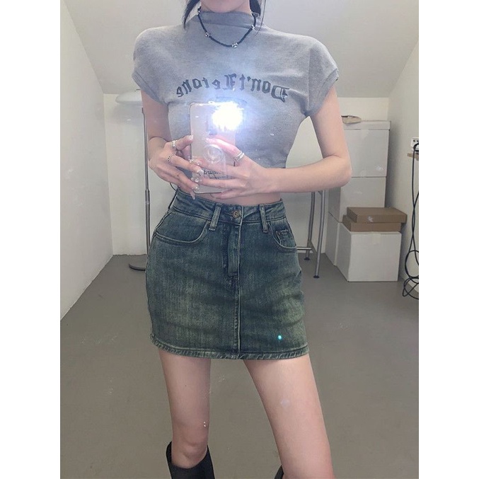 Chân váy Chân váy jean Chân Váy Bò váy nữ Chân Váy Chữ A set váy 2023 New Style MA3118