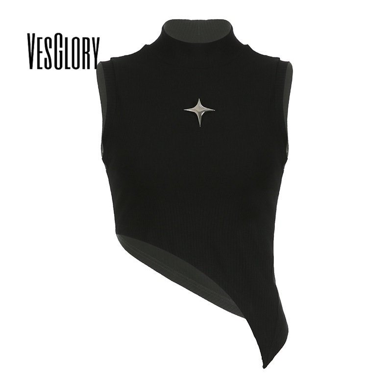 Áo Tank Top Cổ Cao Màu Sắc Trơn Thời Trang 2023 Dành Cho Nữ