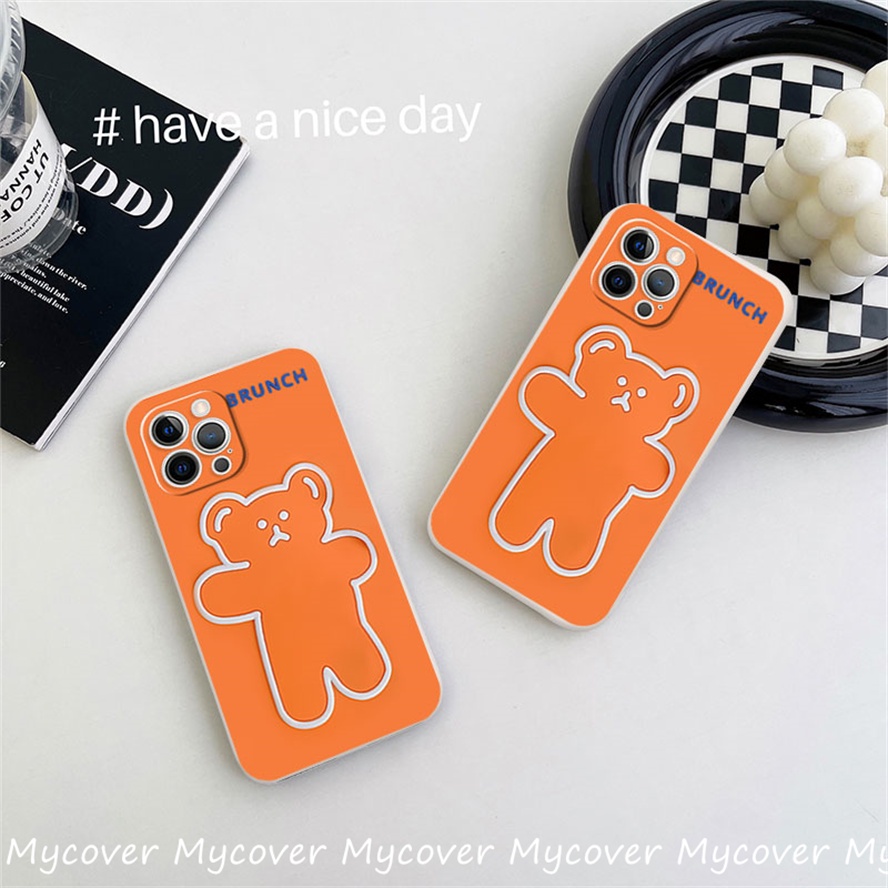 Ốp Điện Thoại Silicon Họa Tiết Gấu Hoạt Hình Cho iPhone 11 13 12 14 Pro Max X XR Xs Max 6 7 8 Plus