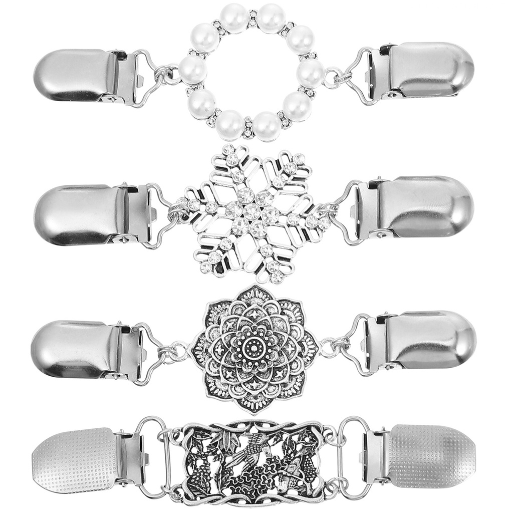 Set 4 Kẹp Dây Xích Phong Cách Cổ Điển Thanh Lịch Dành Cho Nữ