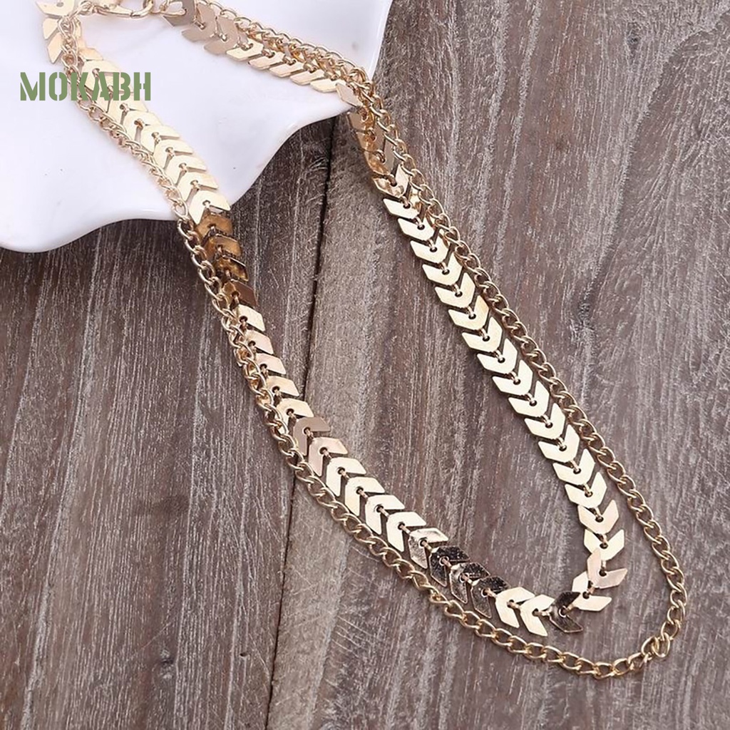 Vòng Cổ Choker Hai Lớp Hình Xương Cá Thời Trang Dành Cho Nữ