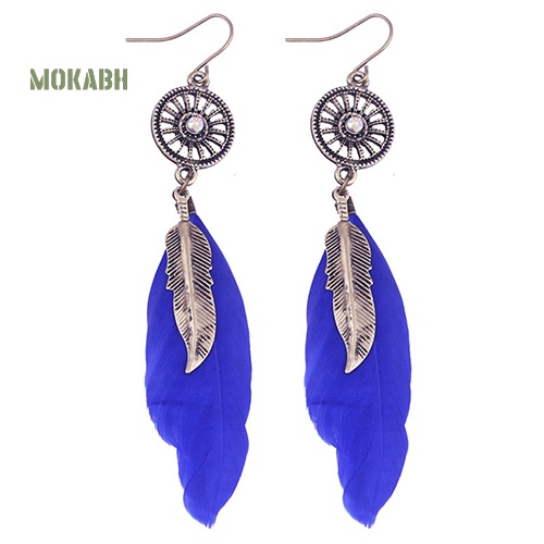 Bông Tai HợP Kim HìNh BáNh Xe ĐíNh Lông Vũ Xinh XắN