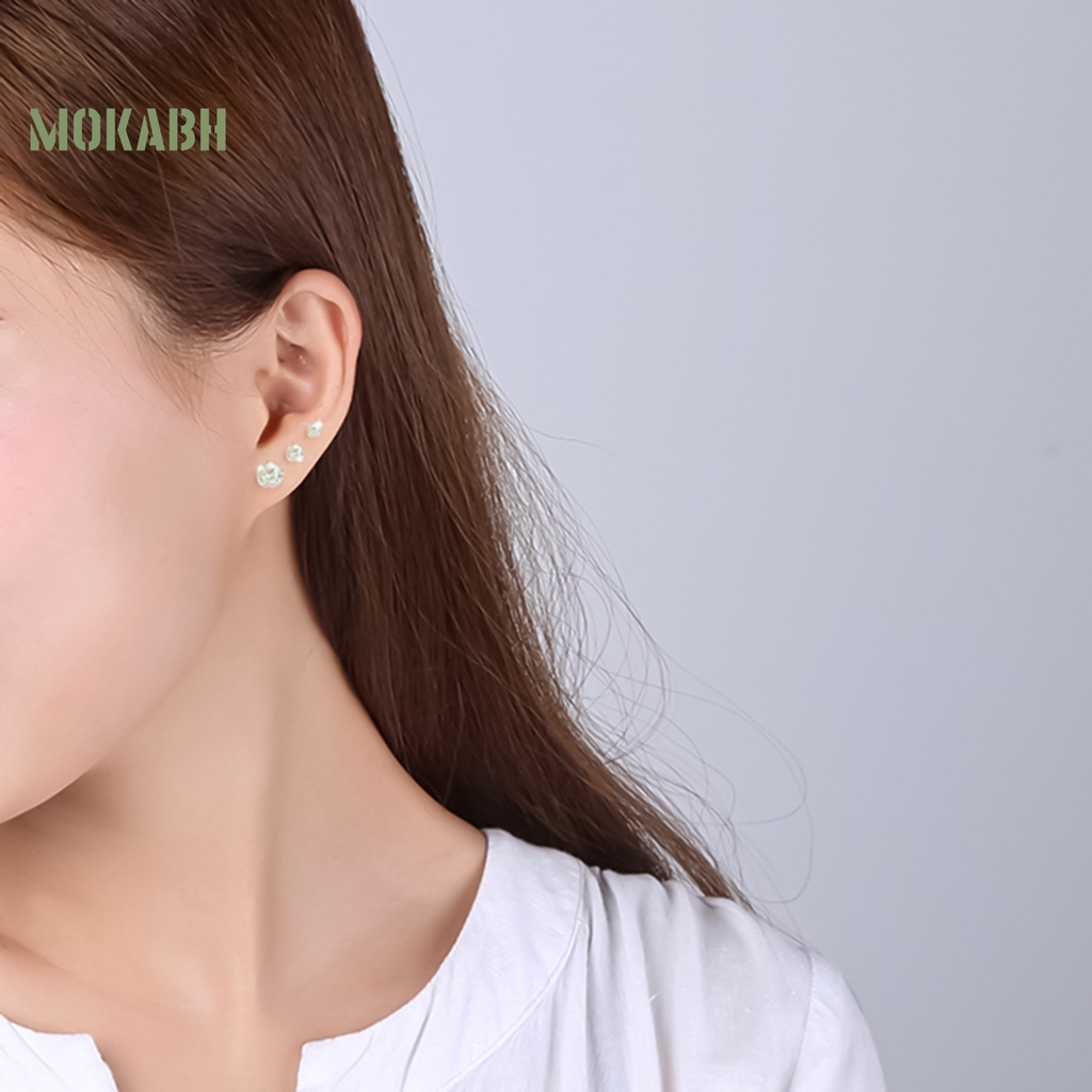 1 Đôi Bông Tai Kẹp Đính Đá Cubic Zirconia Không Cần Xỏ Lỗ Dành Cho Nam Nữ Trong Đám Cưới