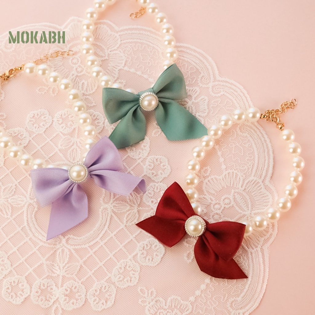 [Hot] Vòng Cổ Resin Đính Ngọc Trai Giả Màu Sắc Tươi Sáng Có Khóa Càng Cua Không Dị Ứng Dễ Mặc Độc Đáo Quyến Rũ Cho Thú Cưng