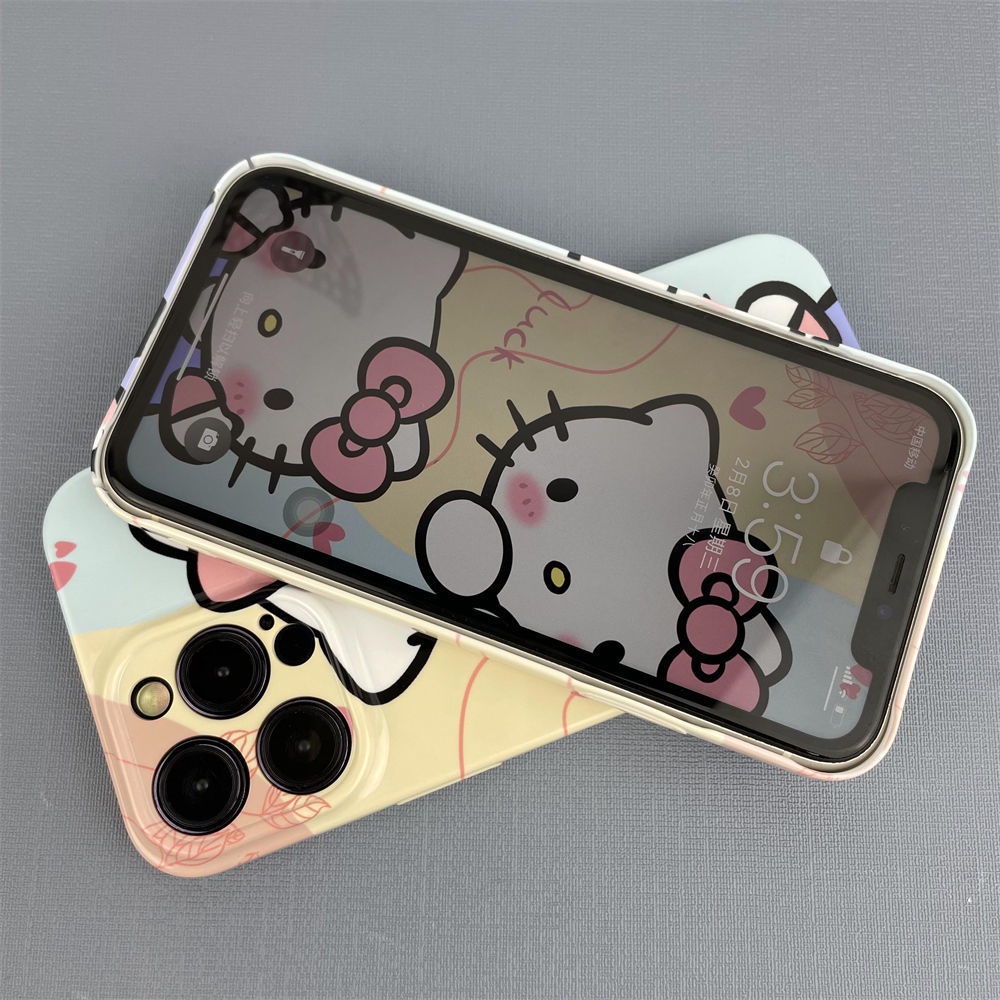 Ốp Điện Thoại Cứng Họa Tiết Hello Kitty Dễ Thương Cho Iphone 14Pro 11iPhone13 xr 8P7 12 max 390X