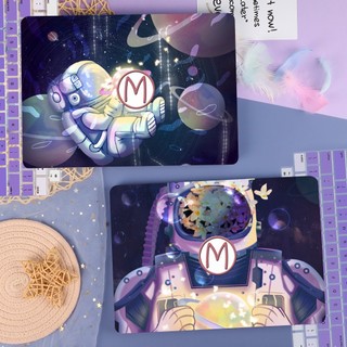 Hollow logo painting astronaut case with keyboard cover compatible for macbook air 13 m2 a2681 2022 2021 2023 m2 pro 14 16 m1 max pro a2442 a2485 air pro 13 15 16 inc