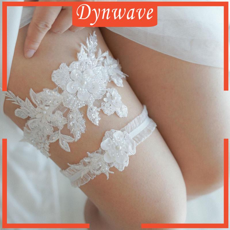 Set 2 Vòng Ren Đeo Đùi Họa Tiết Hoa Cho Tiệc Cưới