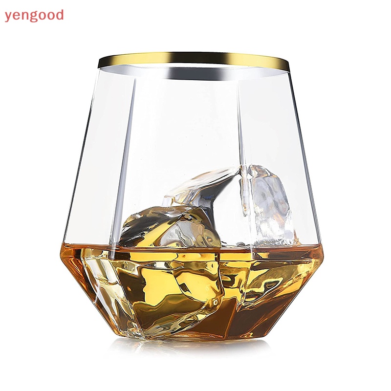 Ly Thủy Tinh Uống Rượu Cocktail Trong Suốt Hình Lục Giác 360ml