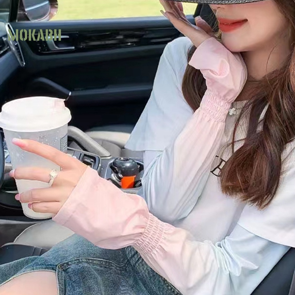 1 Cặp Ống Tay Áo Bằng Lụa Lạnh Co Giãn Họa Tiết Vương Miện Màu Sắc Gradient