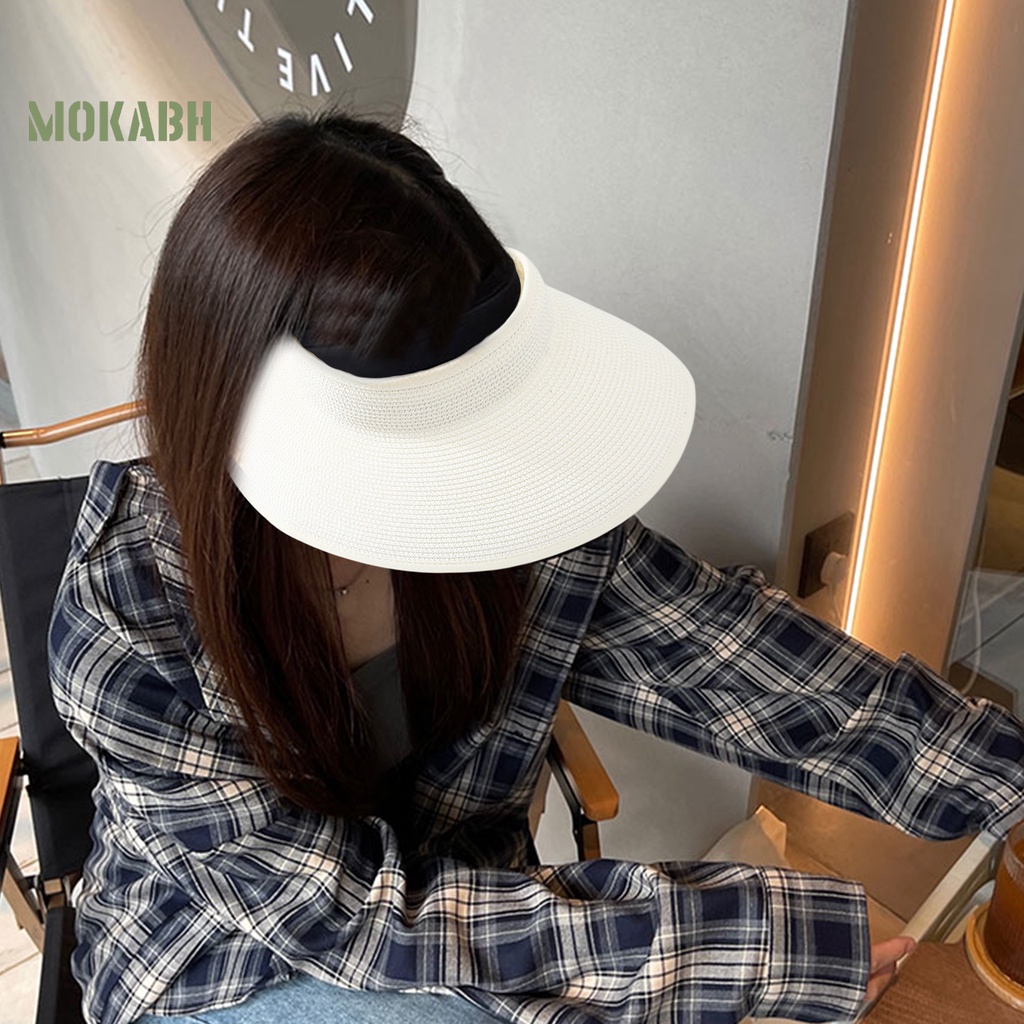 Nón Rộng Vành Hở Chóp Chống Tia UV Màu Sắc Đơn Giản Thoải Mái Dành Cho Nữ