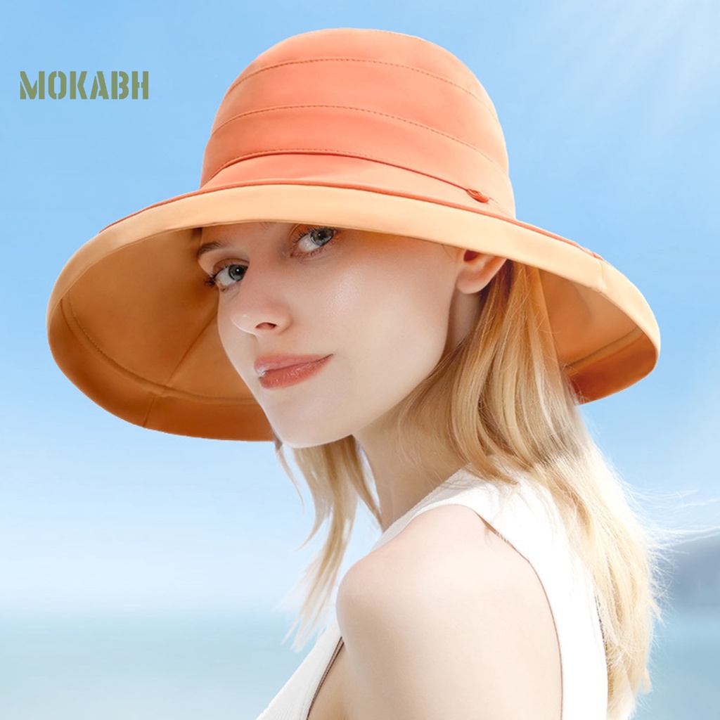 Nón Vành Tròn Màu Sắc Tương Phản Chống Tia UV Cho Nữ