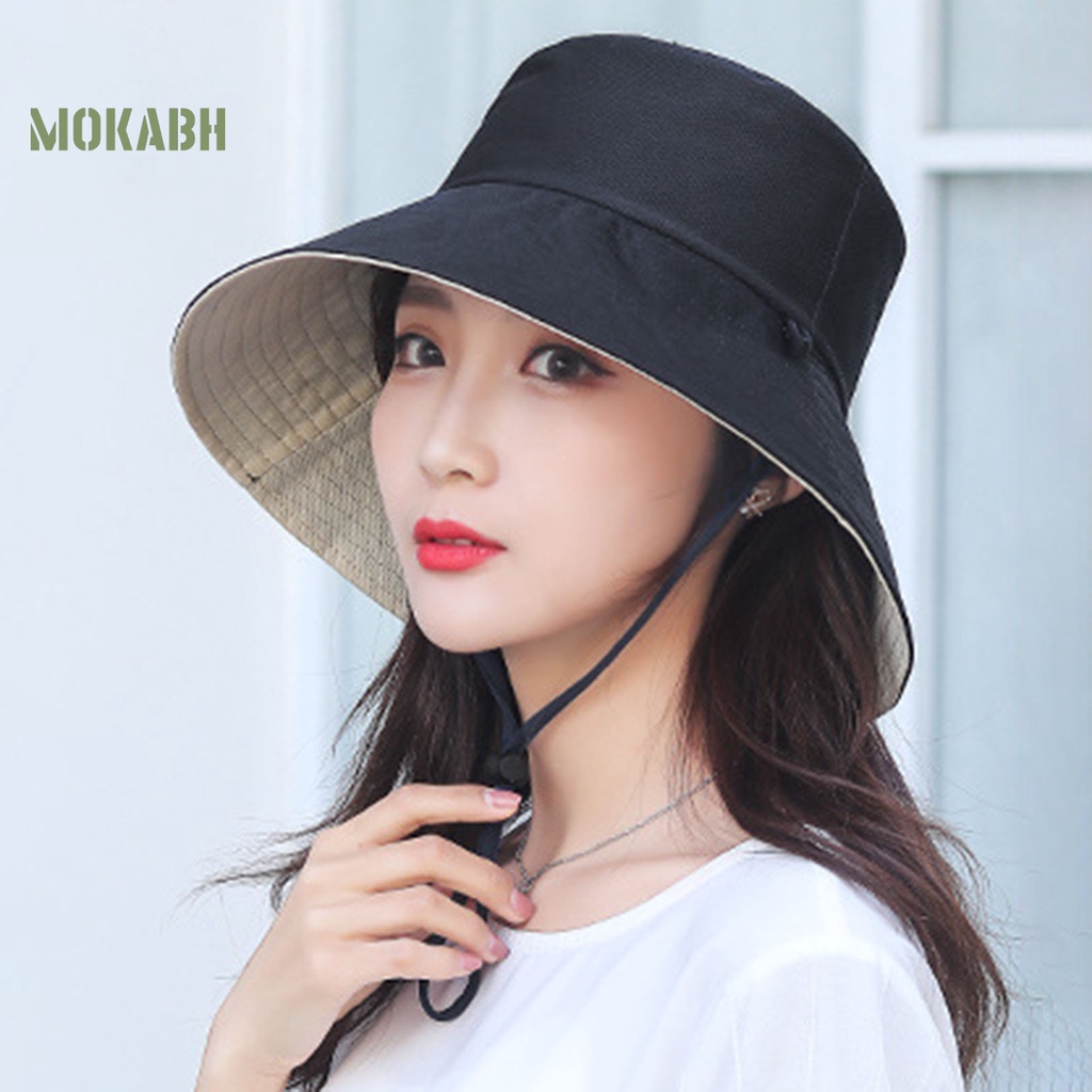 Nón Vành Tròn Màu Trơn Chống Tia UV Thời Trang Mùa Hè Cho Nữ