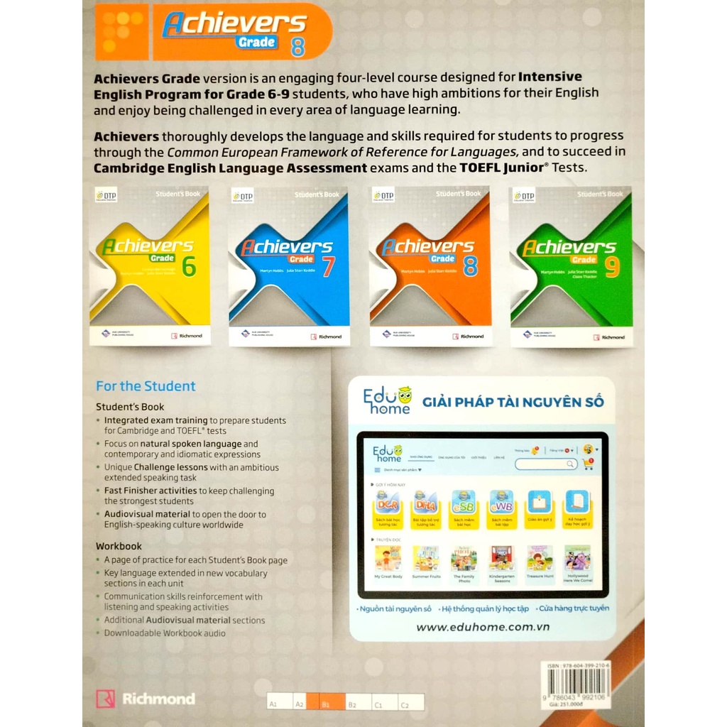 Sách Achievers Grade 8 Student's Book With CLIL Book