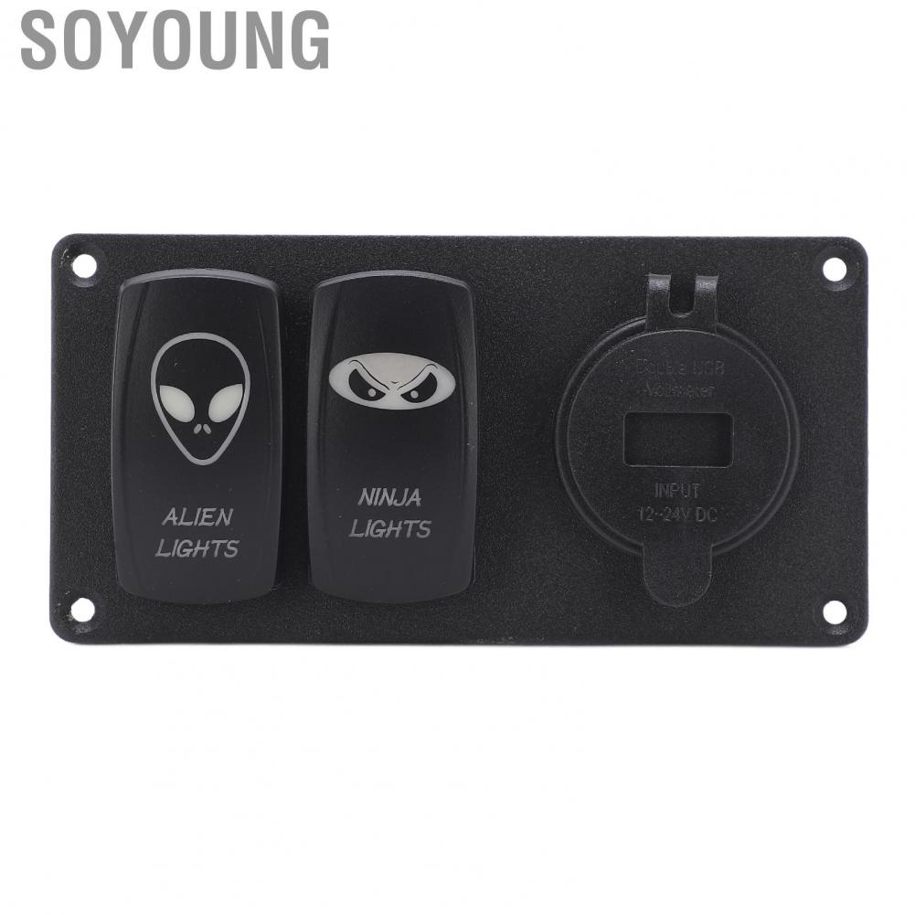 Soyoung Rocker Switch Panel  Premium Material Easy To Install Car Dual Combination for Ships Automobiles RVs