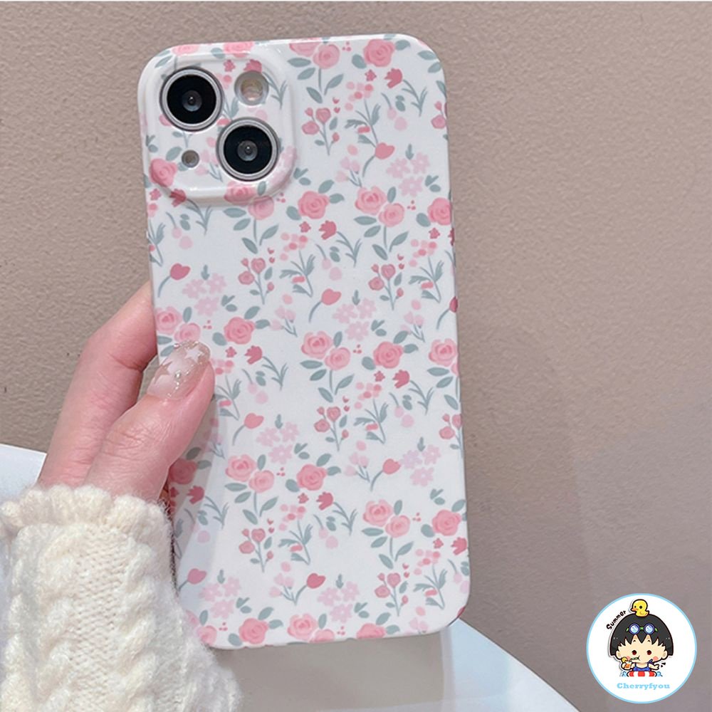 Ốp Điện Thoại TPU Mềm Chống Sốc Họa Tiết Hoa Bảo Vệ Ống Kính Máy Ảnh Cho IPhone 11 12 13 14 Pro Max X XS Max