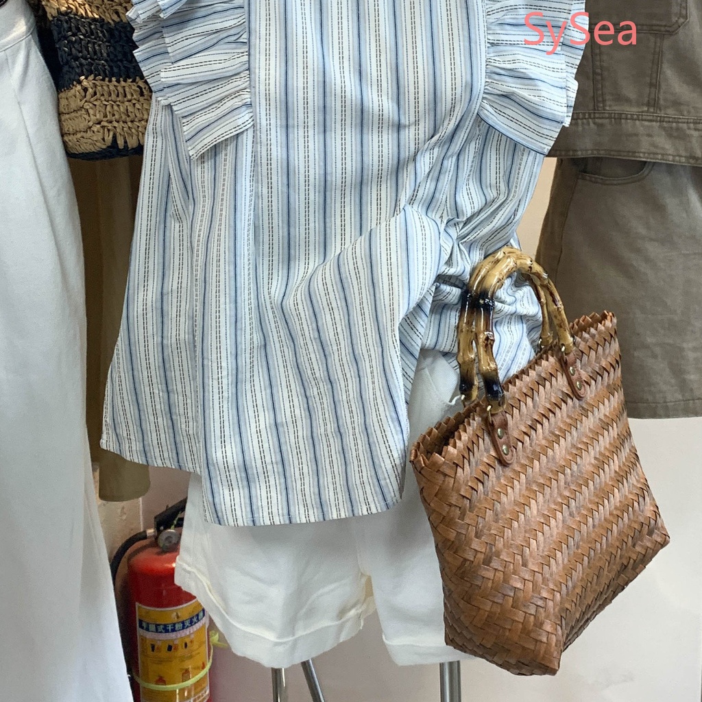 Áo Kiểu Tay Phồng Xếp Ly Phong Cách Retro Pháp