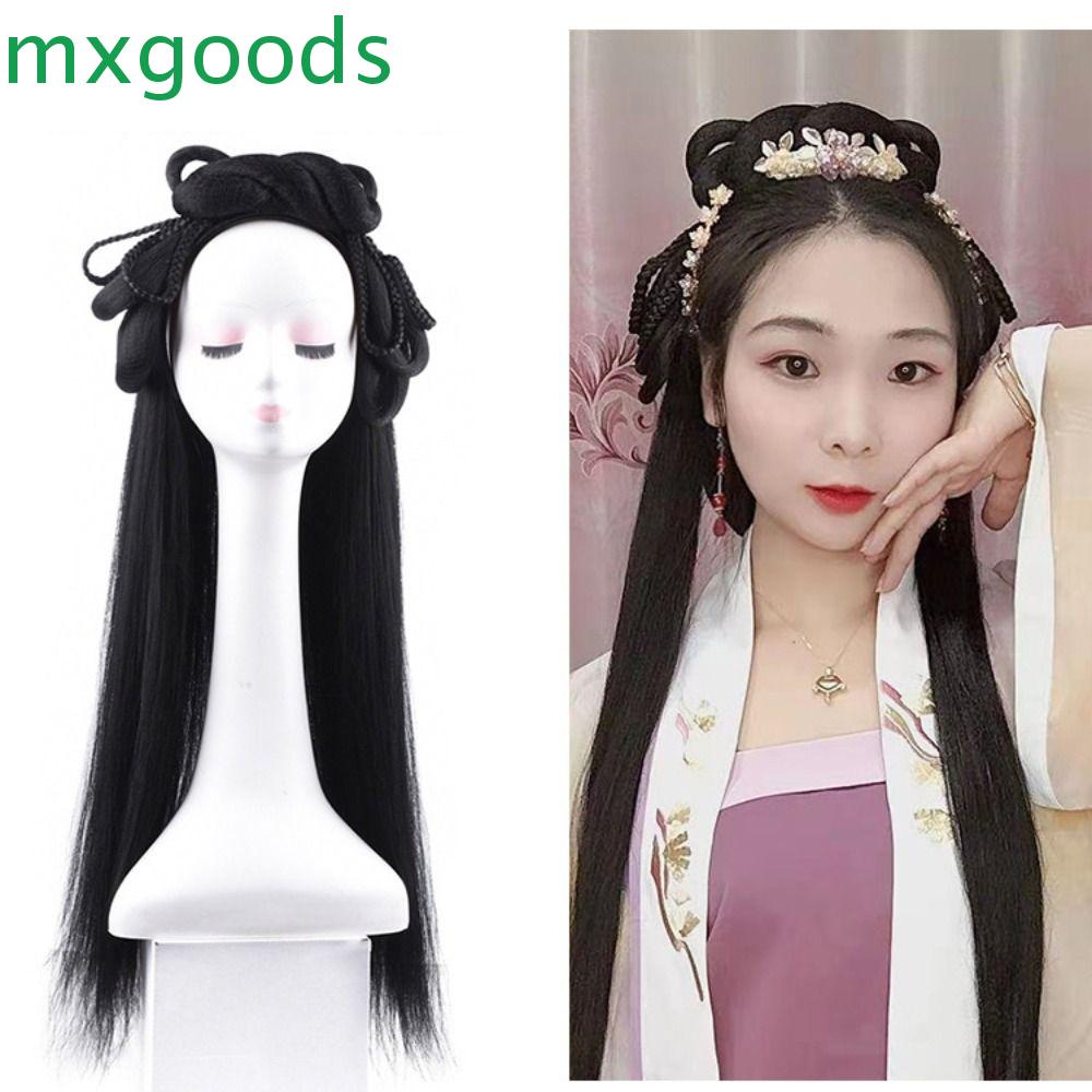 Tóc Giả Thẳng Dài Bằng Sợi Tổng Hợp Phong Cách Trung Hoa Dễ Thương Dành Cho Nữ