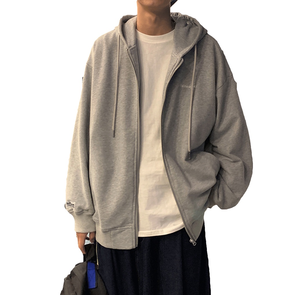 Áo nỉ có khóa Unisex dáng rộng áo khoác nam nữ