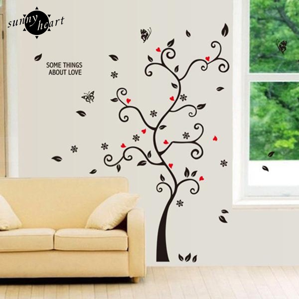 Đề Can Dán Tường Trang Trí Hình Hoa Trái Tim Đáng Yêu