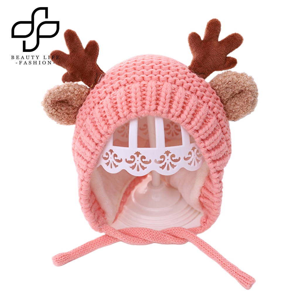 Mũ Len Che Tai Giữ Ấm Siêu Dễ Thương Cho Bé