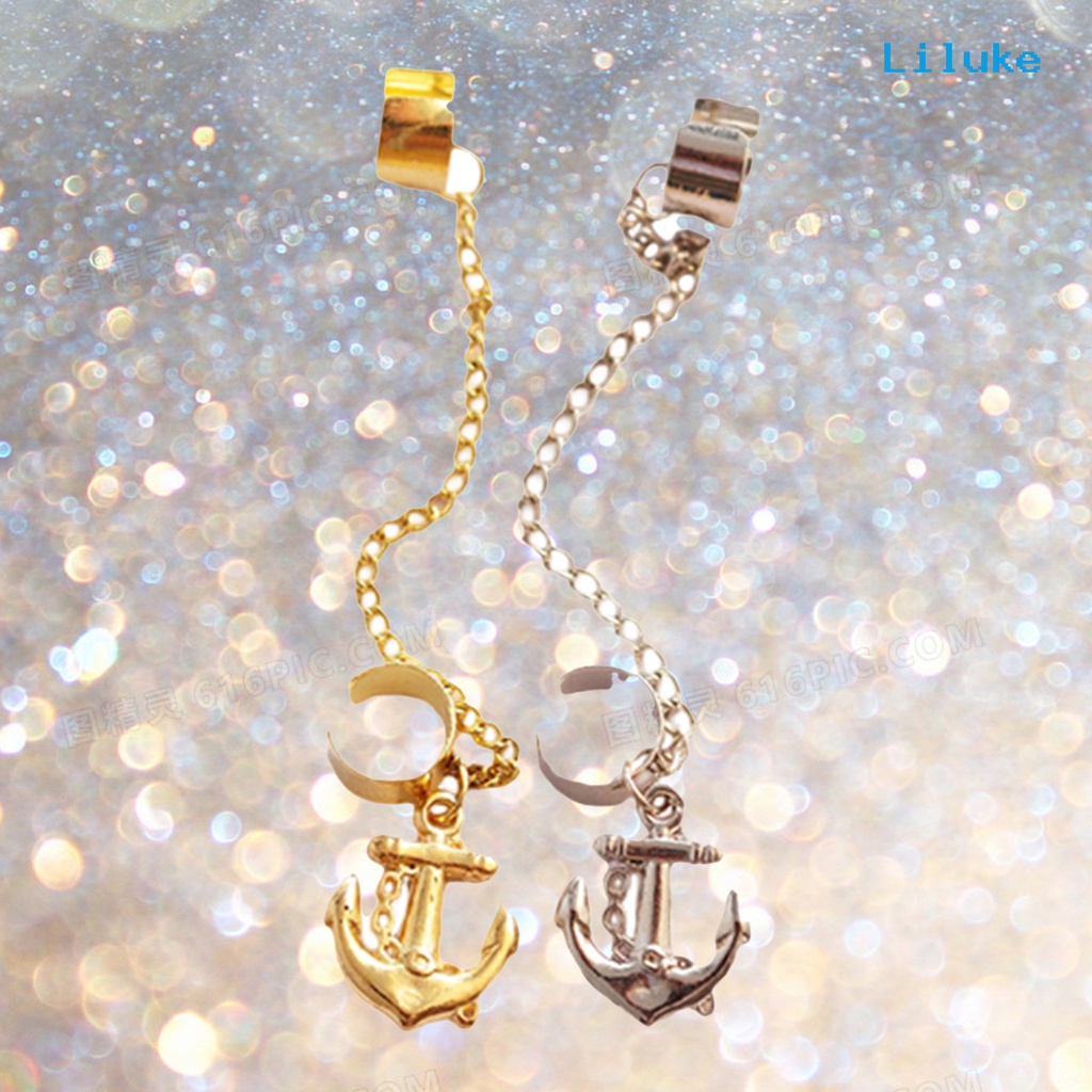 Đôi Khuyên KẹP Tai HìNh Mỏ Neo PhốI Tua Rua ThờI Trang Cho Nữ