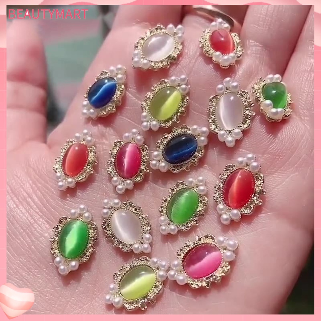 Set 5 Phụ Kiện Đá Mắt Mèo Trang Trí Móng Tay DIY