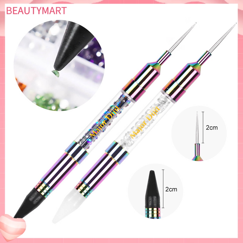 Bút Trang Trí Móng Tay Hai Đầu Bằng Acrylic Mạ Điện Nhiều Màu Sắc Dành Cho Nữ