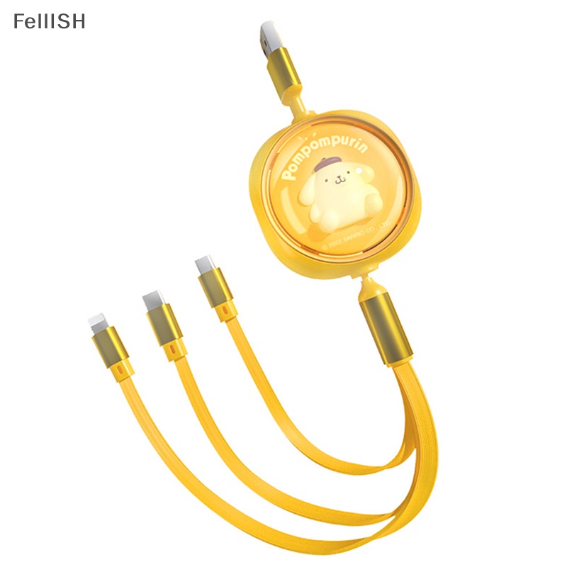 Dây Cáp Dữ Liệu Hình Sanrio Hellokitty Kuromi My Melody One-To-Three 439br