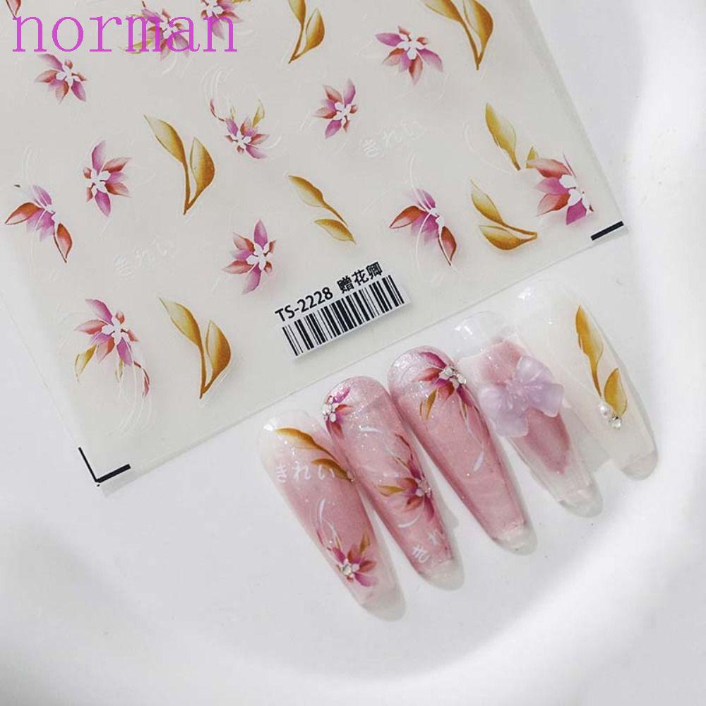 Miếng Dán Trang Trí Móng Tay Tự Dính Họa Tiết Hoa Lá / Đám Mây / Bươm Bướm