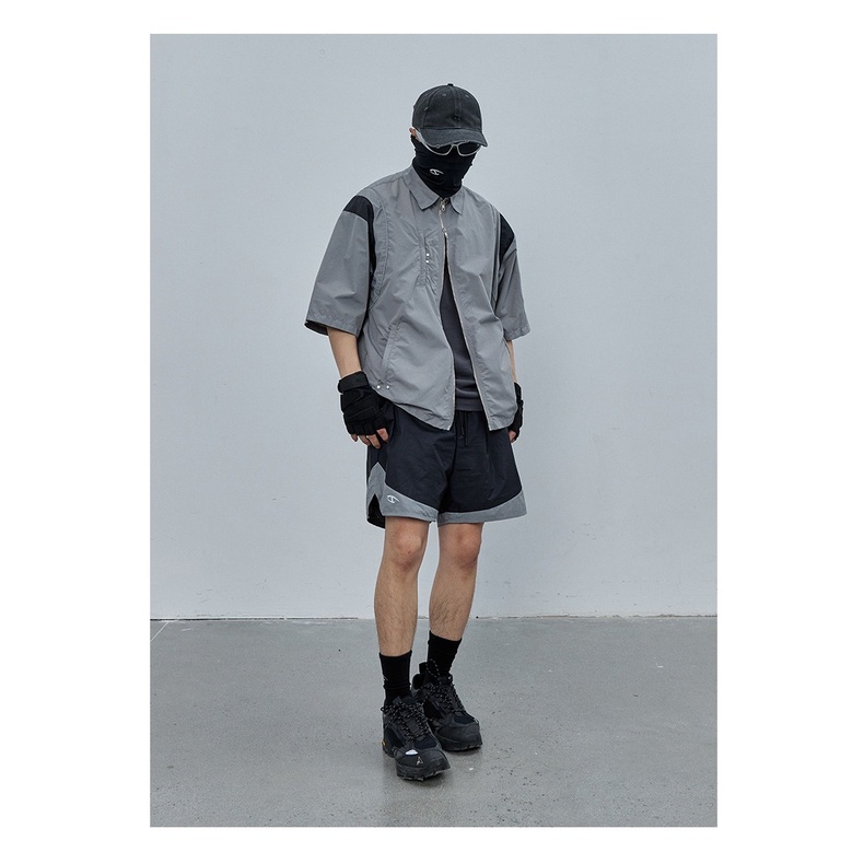 Áo Sơ Mi Có Khóa Kéo Màu Sắc Tương Phản Thời Trang 2023ss