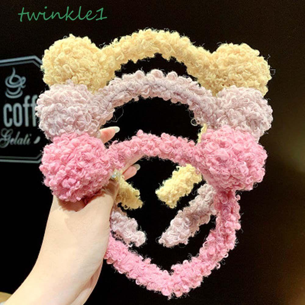 Băng Đô Cài Tóc Đính Bóng Lông Cừu Lấp Lánh Dễ Thương Thời Trang Hàn Quốc