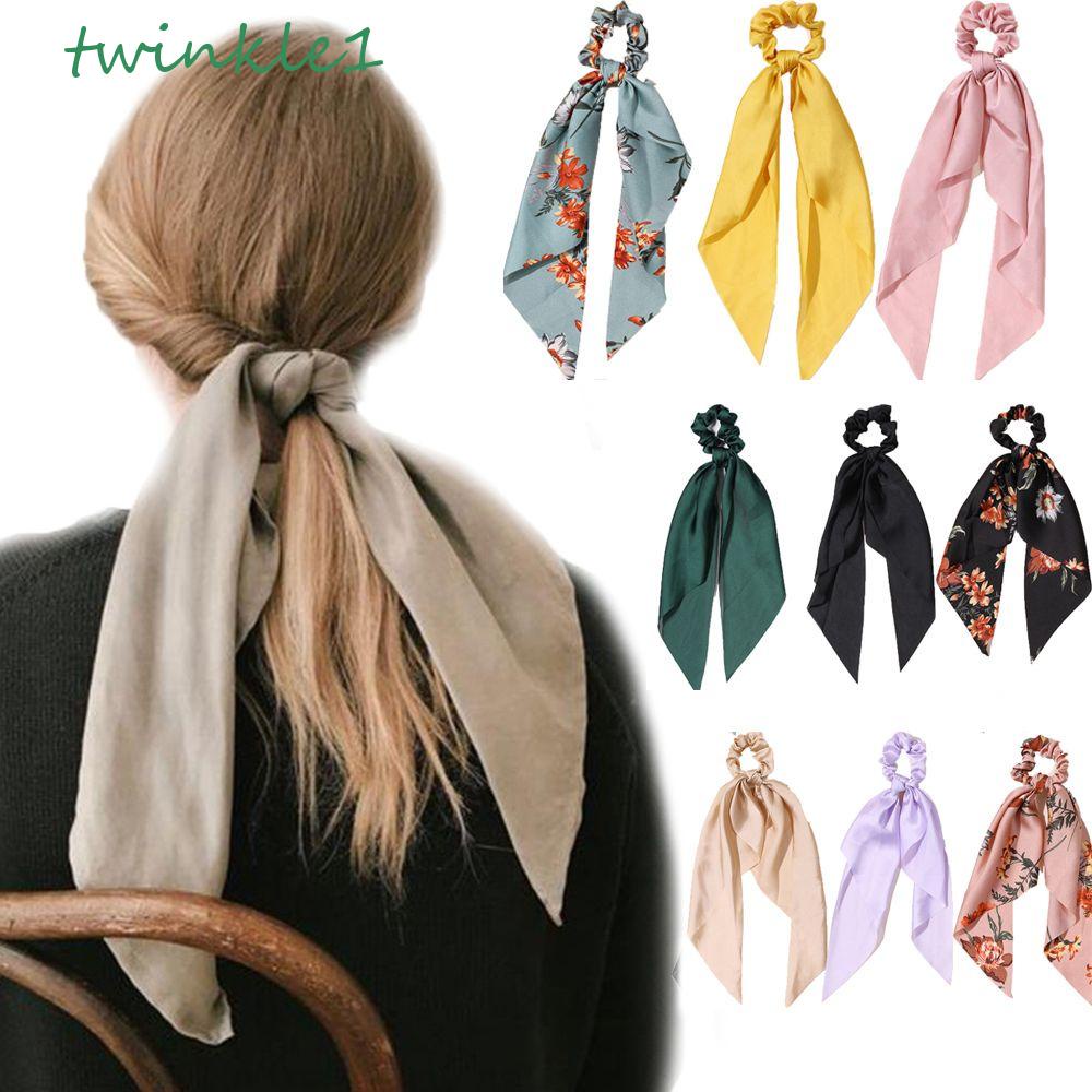 Dây Buộc Tóc Ruy Băng Co Giãn In Họa Tiết Hoa Phong Cách Bohemian Đơn Giản Cho Nữ