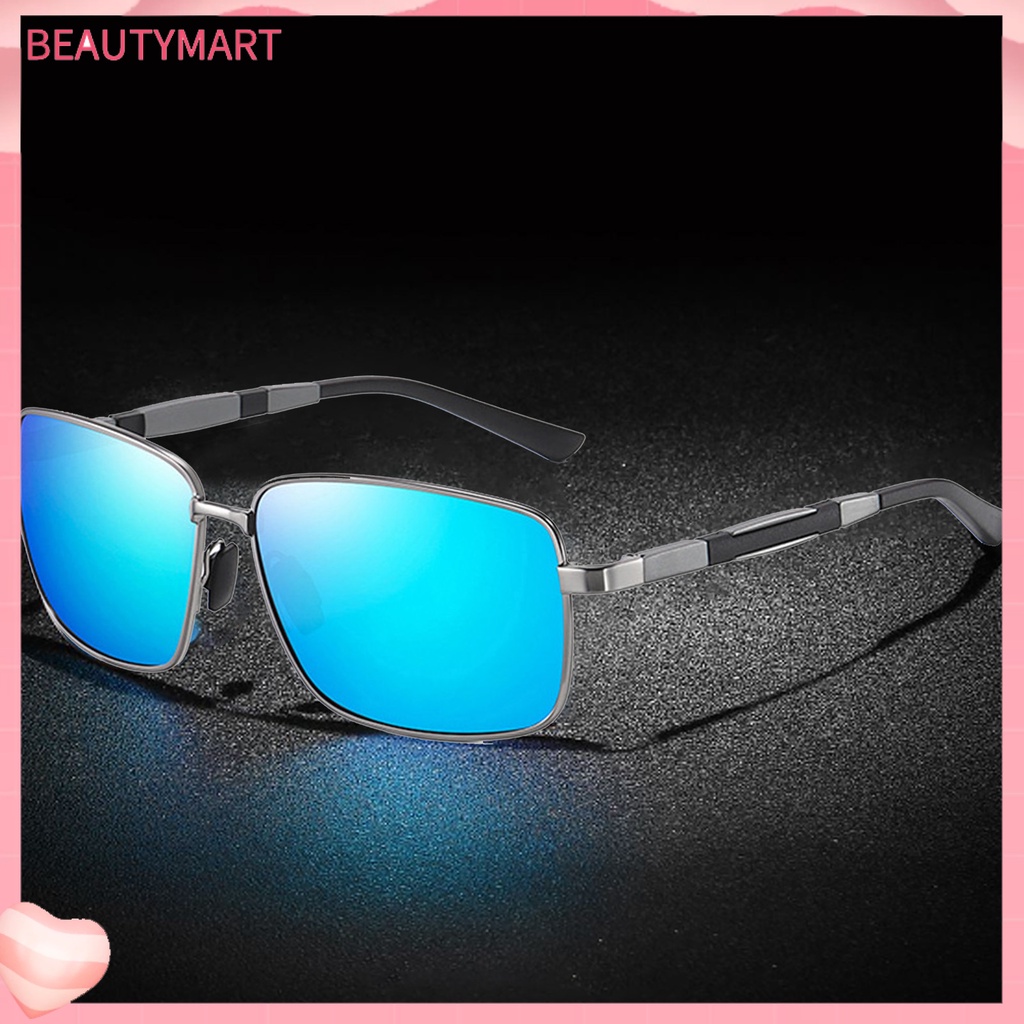 Kính Chống Tia UV Phân Cực Gọng Vuông Bằng Kim Loại Dành Cho Nam Lái Xe