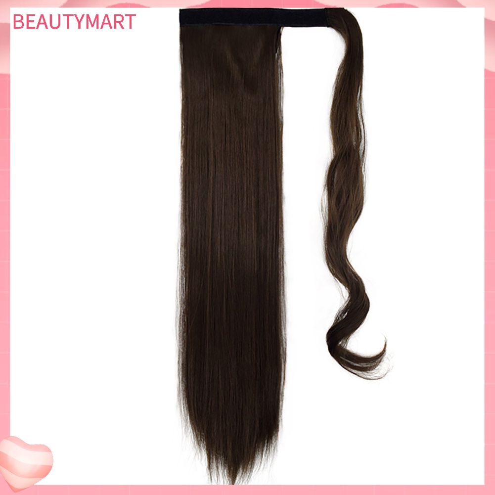 Tóc Đuôi Ngựa Thẳng 24 inch Có Kẹp Bằng Sợi Tổng Hợp