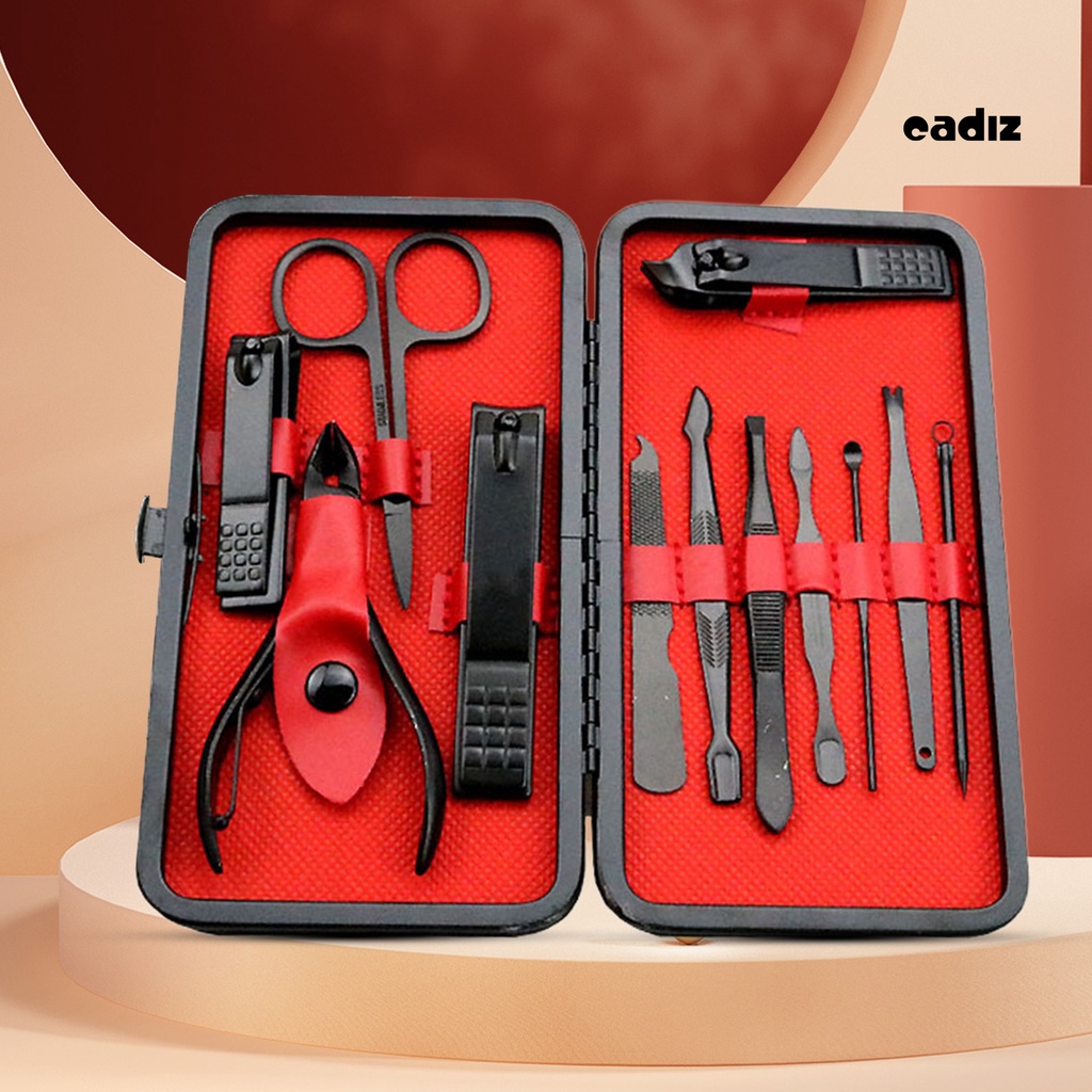 1 Bộ Dụng Cụ Chăm Sóc Móng Tay Móng Chân Không Gỉ Dạng Cong Tiết Kiệm Sức Lao Động Kèm Hộp Đựng Bằng Thép Không Gỉ