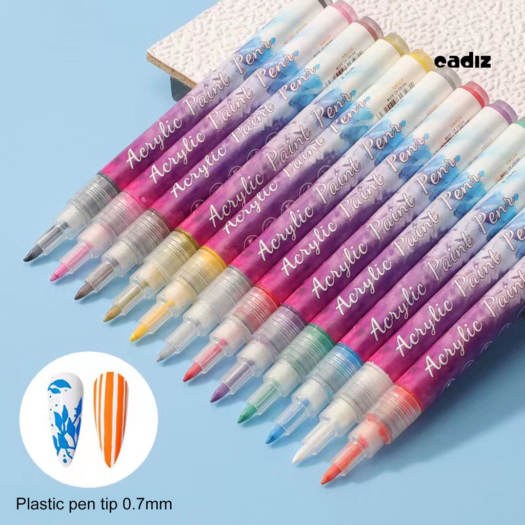 Set 12 Bút Vẽ Móng Nghệ Thuật Nhanh Khô Chống Thấm Nước