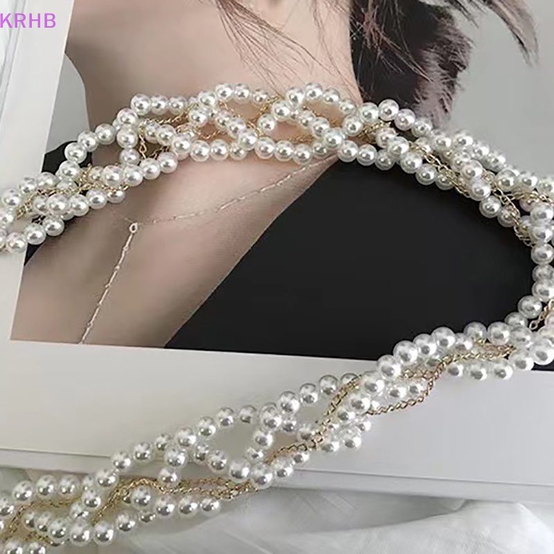 Dây Thắt Lưng Mỏng Đính Hạt Ngọc Trai Nhân Tạo Đơn Giản Bốn Mùa Cho Nữ Mới