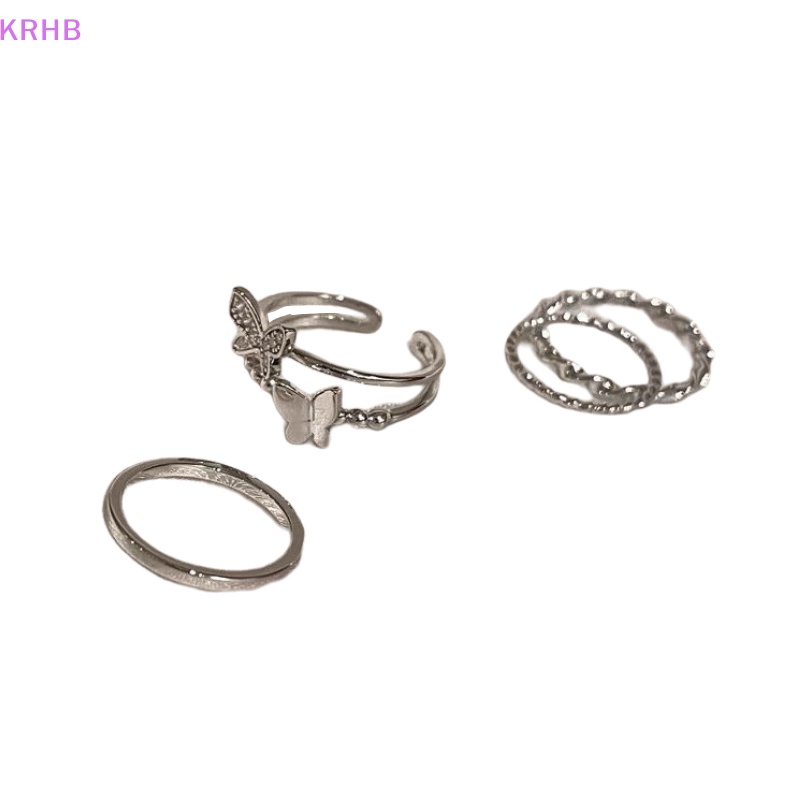 Nhẫn Hình Bướm Bằng Kim Loại Phong Cách Punk Thời Trang Dành Cho Nữ Mới