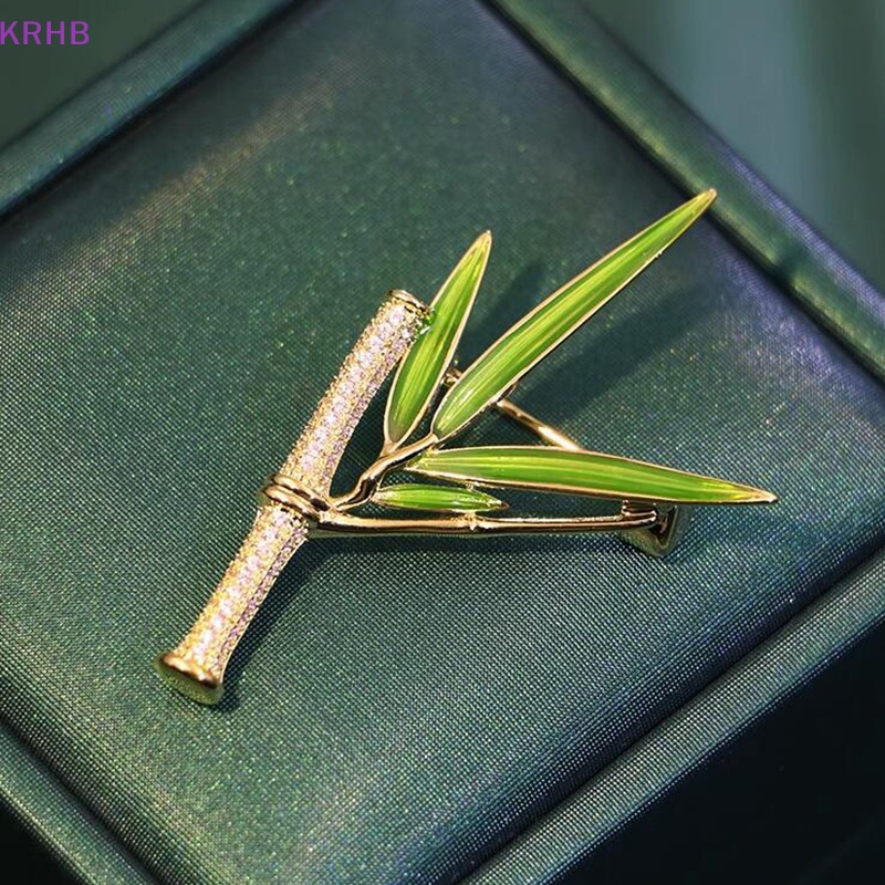 Ghim Cài Áo Hình Cây Tre Đính Đá Độc Đáo Mới