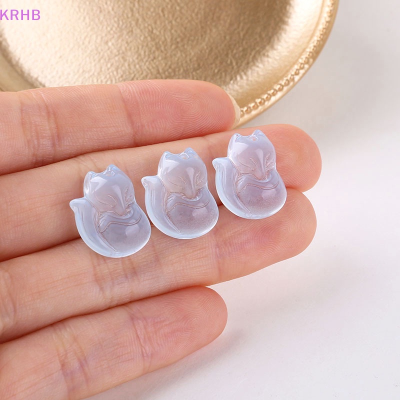 Set 10 Mặt Vòng cổ Pha Lê Hình Cáo Dễ Thương Dùng Làm Kẹp Tóc / Vòng cổ DIY Mới