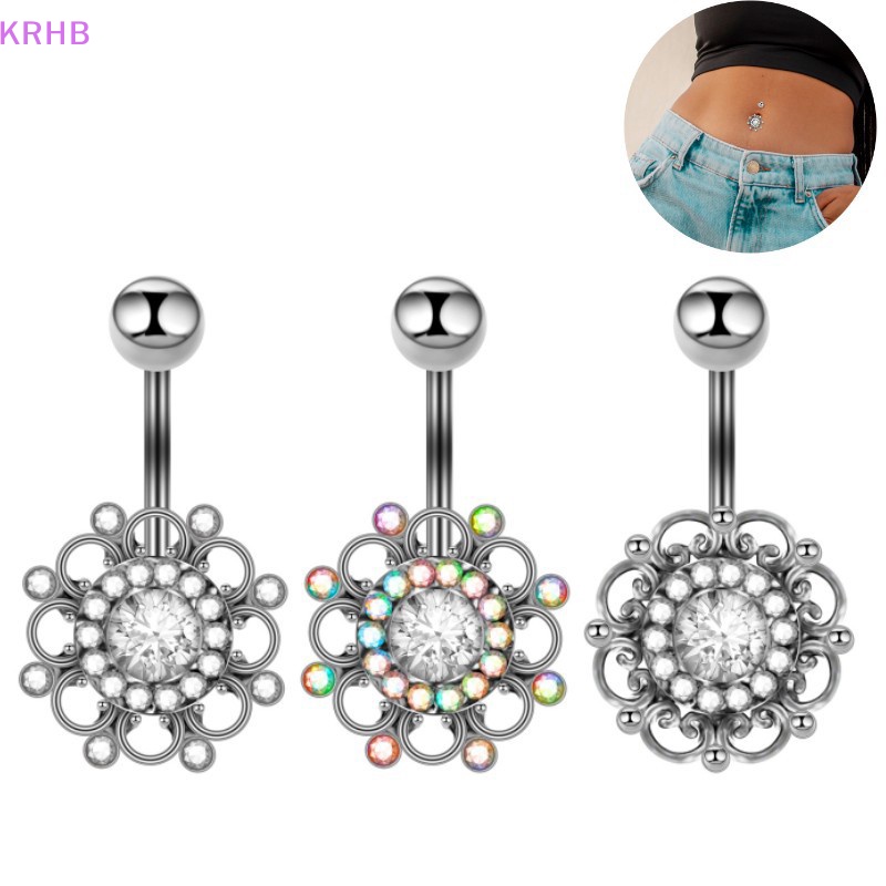 Khuyên Rốn Chất Liệu Thép Không Gỉ Đính Đá Quyến Rũ Cho Nữ Mới