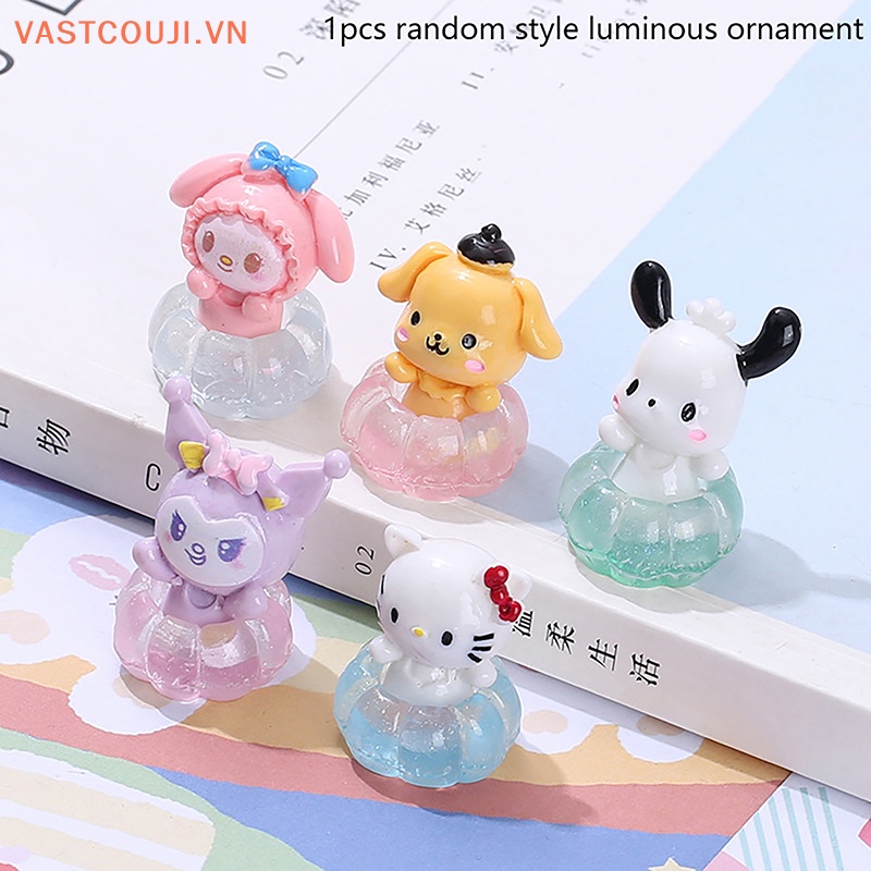 1 Đồ trang trí Búp Bê VASTJI Hoạt Hình Mini Bằng Resin Dạ Quang Trang Trí Tiểu Cảnh